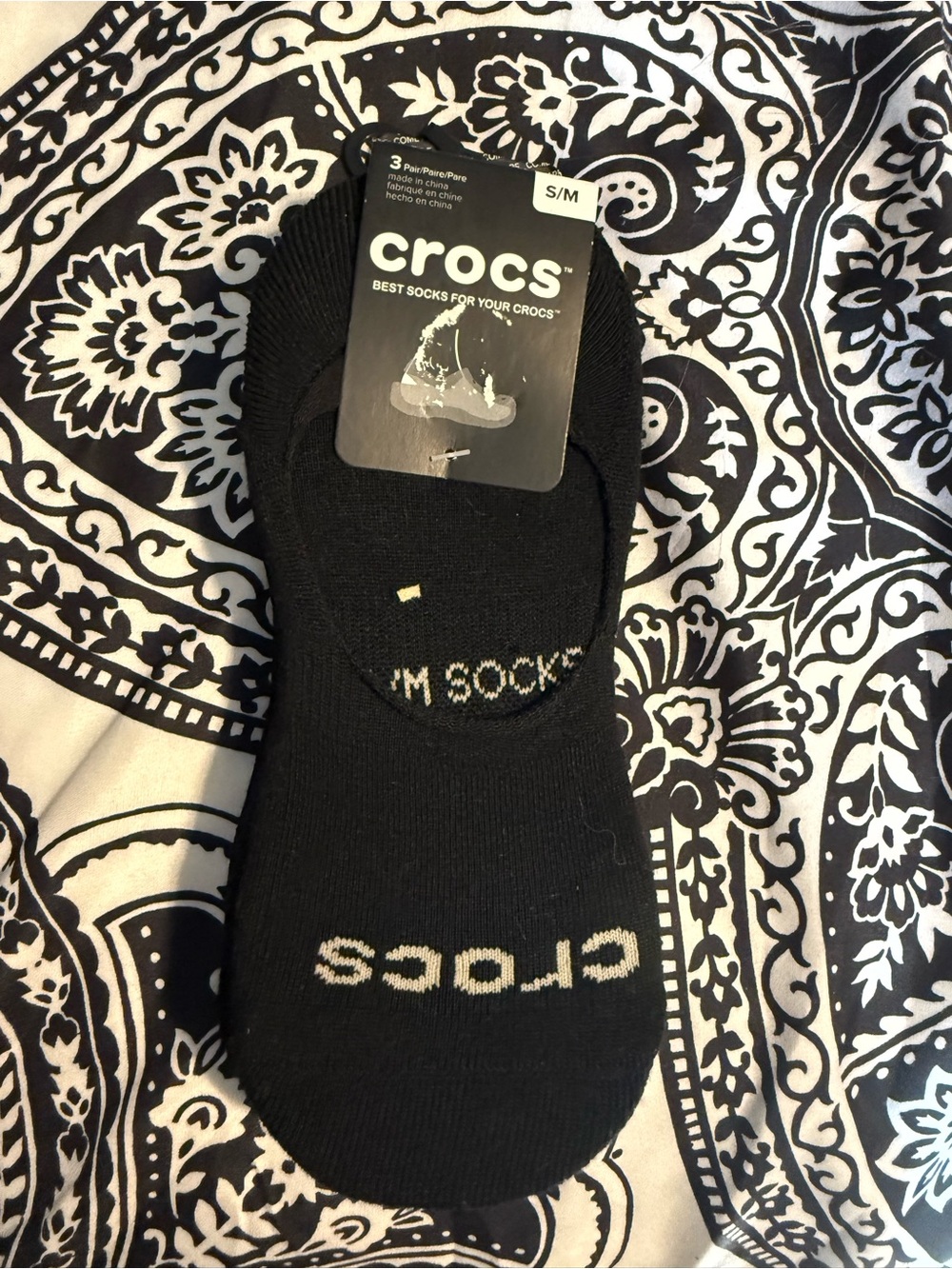 CROCS Black No-Show Liner Socks
